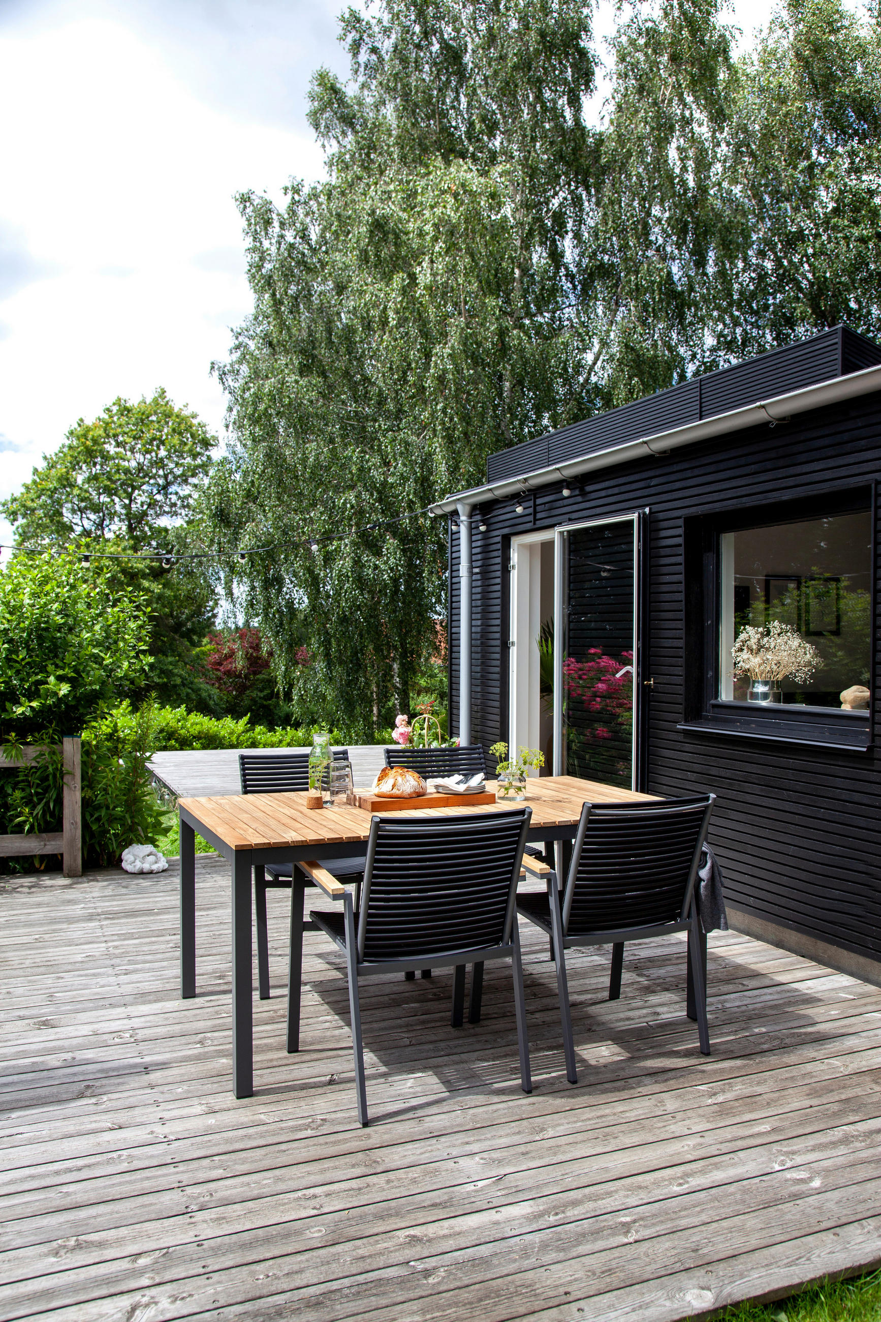 GARTENTISCH 167,5/100/74 cm Holz rechteckig  - Anthrazit/Teakfarben, KONVENTIONELL, Holz/Metall (167,5/100/74cm) - Gardenson