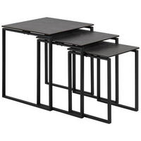 BEISTELLTISCHSET quadratisch Schwarz  - Schwarz, Trend, Keramik/Metall (50/55/50cm)