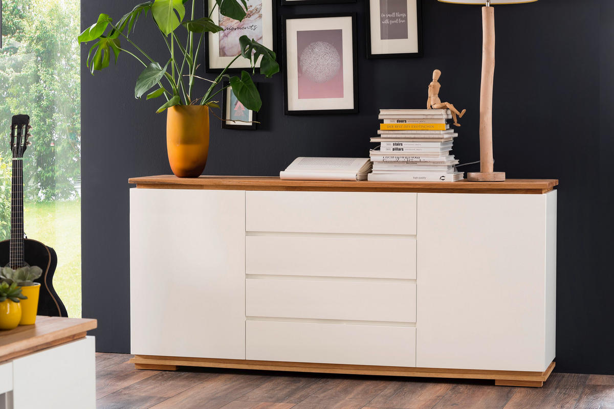 SIDEBOARD Chiaro  in 172/81/40 cm  - Eichefarben/Weiß, Design, Holz/Holzwerkstoff (172/81/40cm)