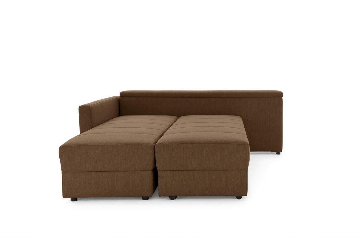 ECKSOFA LOOKS III Dunkelbraun Webstoff  - Dunkelbraun/Schwarz, Design, Kunststoff/Textil (287/229cm) - LOOKS by W.Joop
