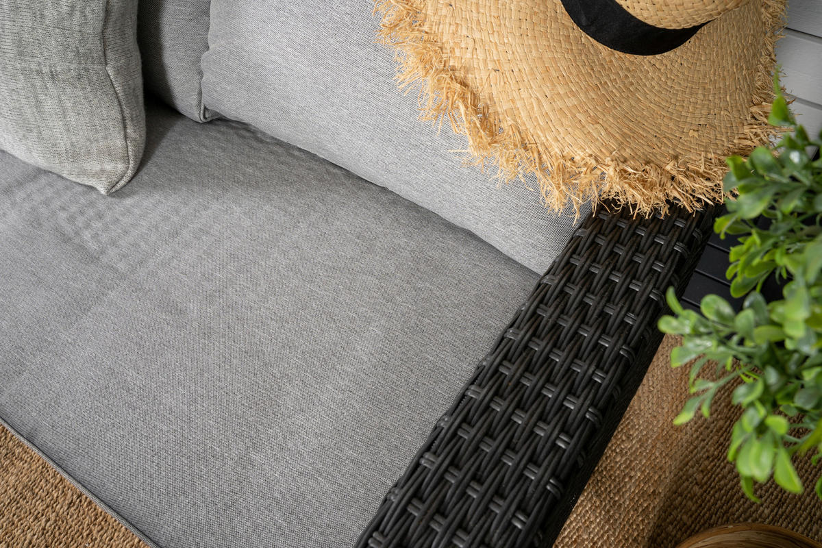 DINING-LOUNGESET  - Schwarz, KONVENTIONELL, Kunststoff (173/227cm) - Gardenson