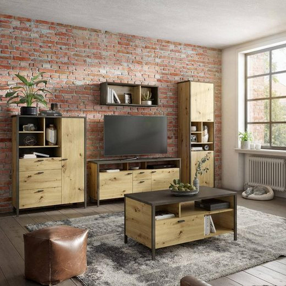 COUCHTISCH in Holzwerkstoff 95/48/59,5 cm  - Schwarz/Eiche Artisan, KONVENTIONELL, Holzwerkstoff/Kunststoff (95/48/59,5cm) - MID.YOU