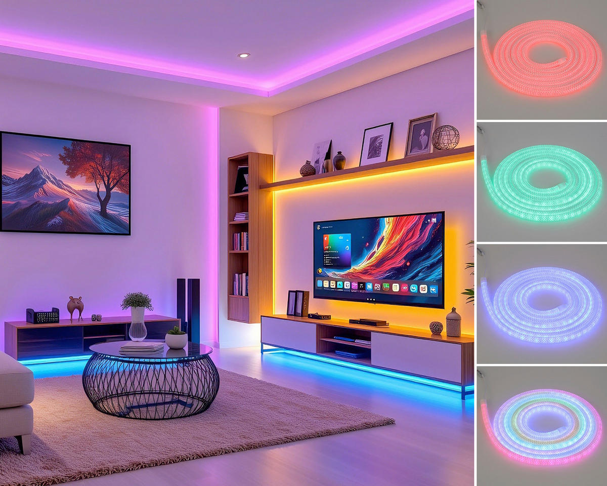 LED-DEKOLEUCHTE 500 cm  - Transparent/Weiß, Trend, Kunststoff/Textil (500cm) - Novel