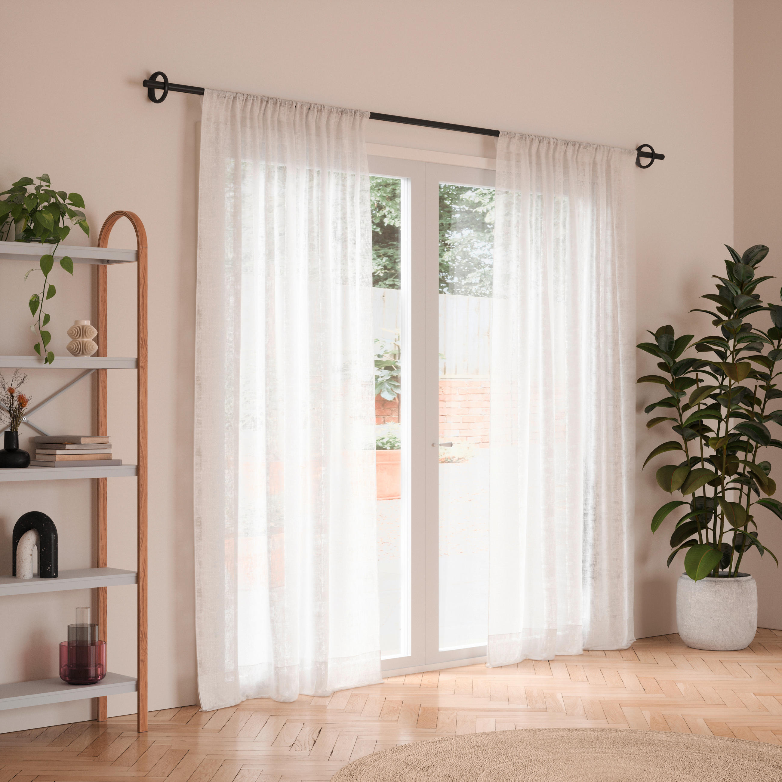 VORHANGSTANGE  320 cm  - Schwarz, KONVENTIONELL, Kunststoff/Metall (320cm) - Umbra