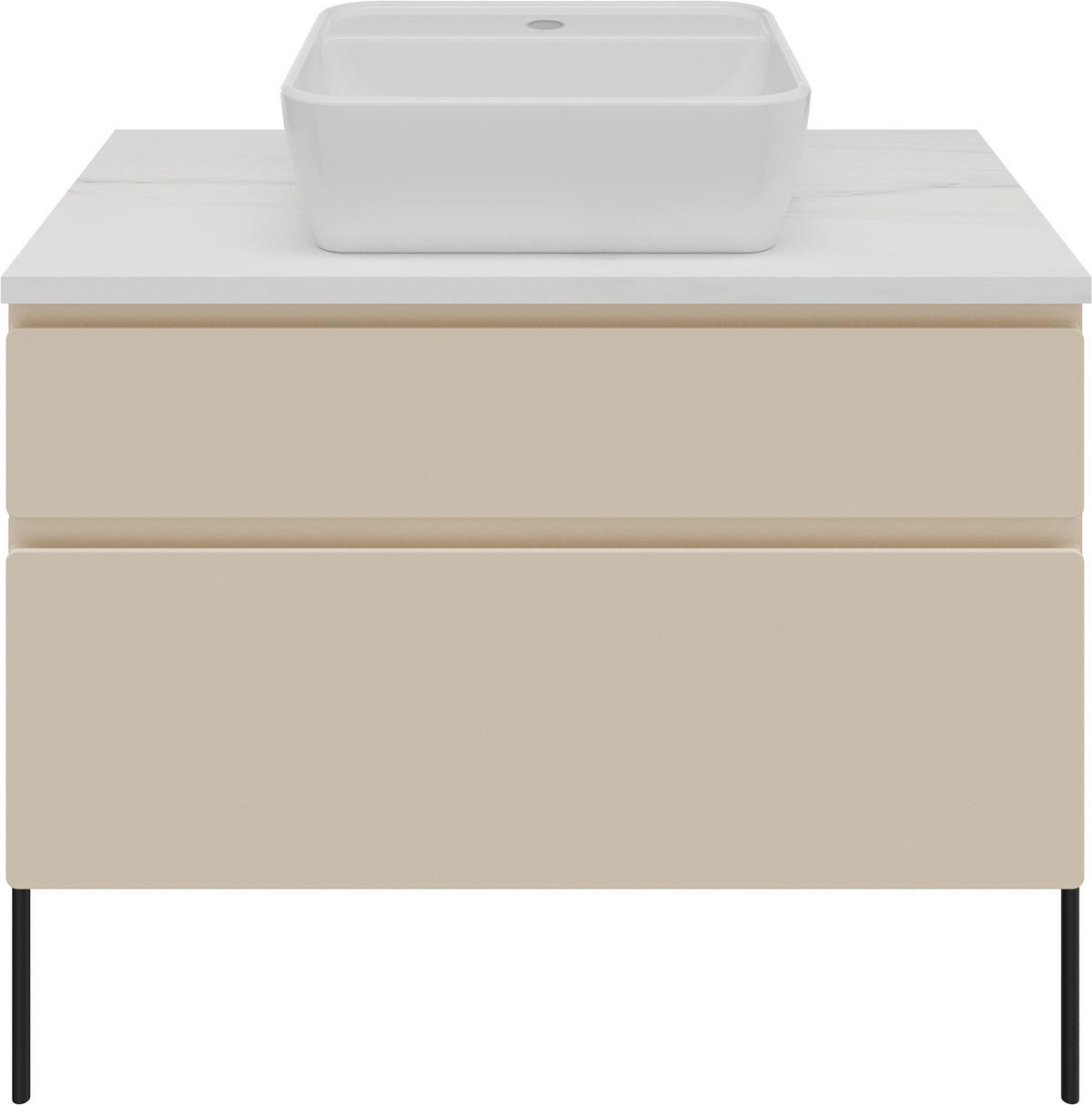 WASCHBECKENUNTERSCHRANK 90/55/47 cm  - Greige/Weiß, MODERN, Holzwerkstoff (90/55/47cm) - Welnova