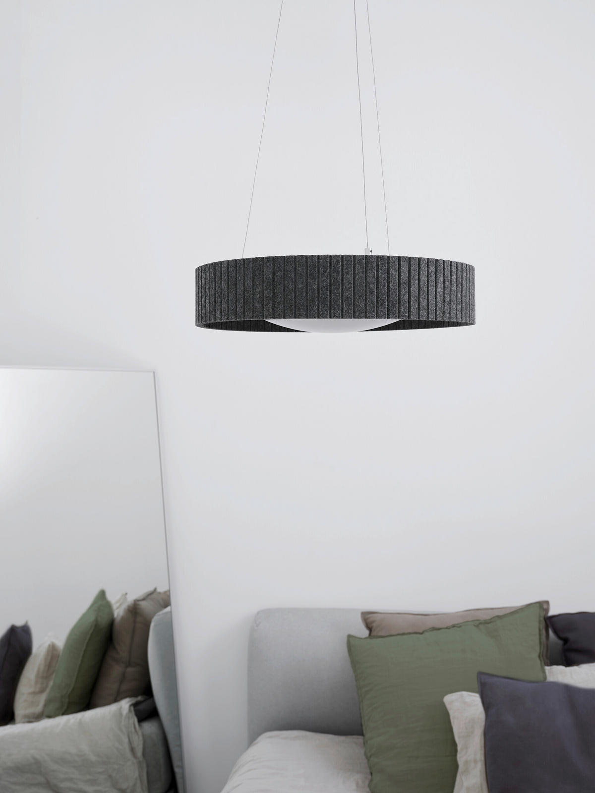 LED-PENDELLEUCHTE 50/150 cm  - Dunkelgrau, Design, Kunststoff/Textil (50/150cm) - Osram