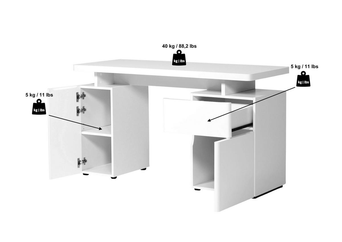 SCHREIBTISCH 135/55/76 cm  in Eichefarben  - Eichefarben, Modern, Holzwerkstoff (135/55/76cm) - MID.YOU