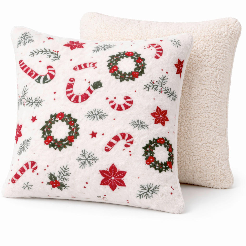 ZIERKISSEN  45/45 cm   - Weiss/Rot, Basics, Textil (45/45cm) - X-Mas