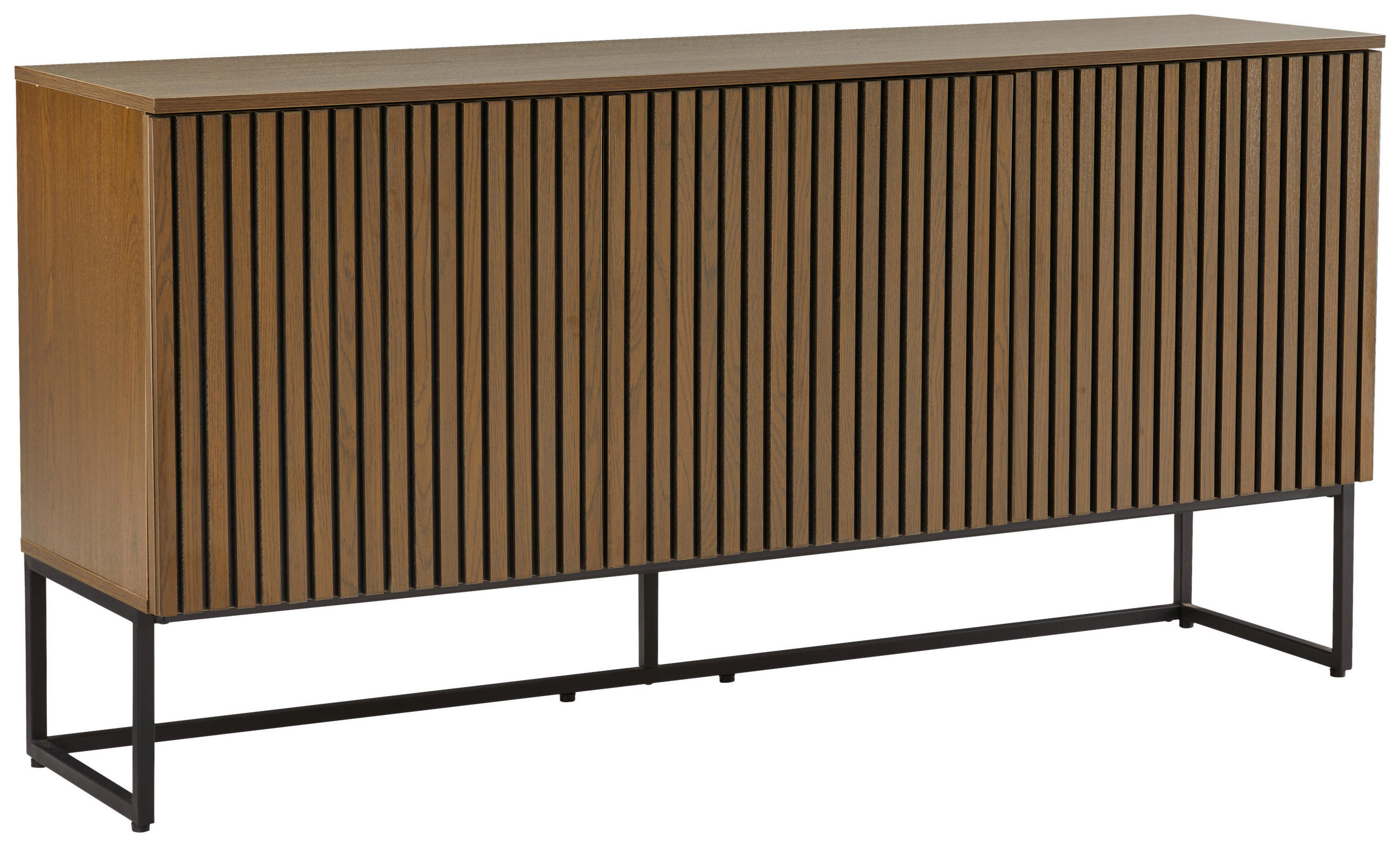 SIDEBOARD 160/80/40 cm  in Eiche dunkel  - Eiche dunkel/Schwarz, MODERN, Holzwerkstoff/Metall (160/80/40cm) - Xora