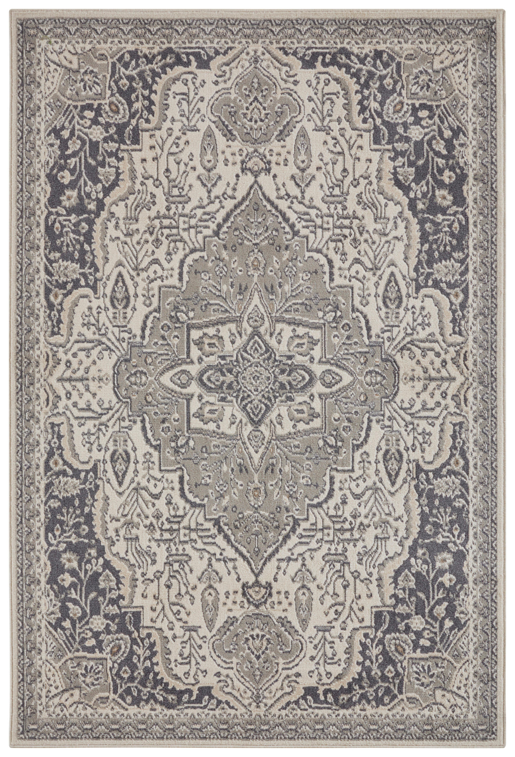 FLACHWEBETEPPICH 120/170 cm Terrain Grau  - Grau, Design, Kunststoff/Textil (120/170cm)