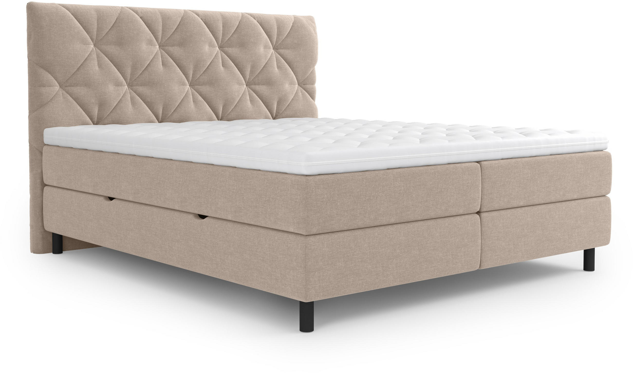 BOXBETT 180/200 cm  in Beige  - Beige/Schwarz, Design, Holz/Holzwerkstoff (180/200cm) - Esposa