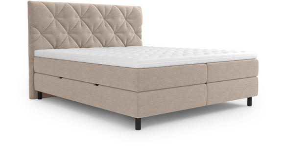 BOXBETT 180/200 cm  in Beige  - Beige/Schwarz, Design, Holz/Holzwerkstoff (180/200cm) - Esposa