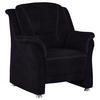 SESSEL in Mikrofaser Schwarz  - Beige/Alufarben, Konventionell, Textil/Metall (90/100/92cm) - Beldomo Comfort