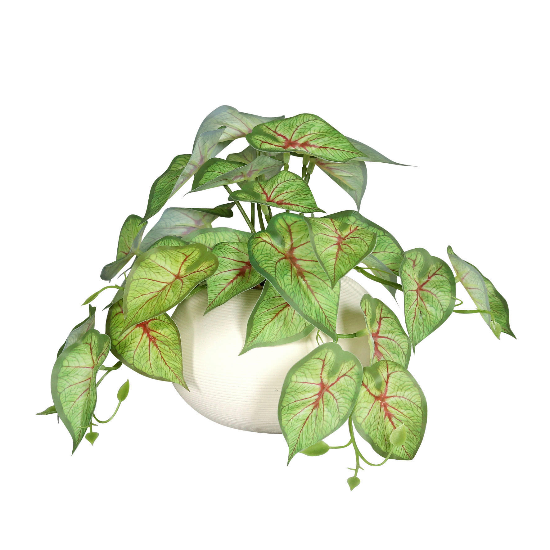 KUNSTPFLANZE 19 cm  - Weiß/Grün, Basics, Keramik/Textil (19cm)