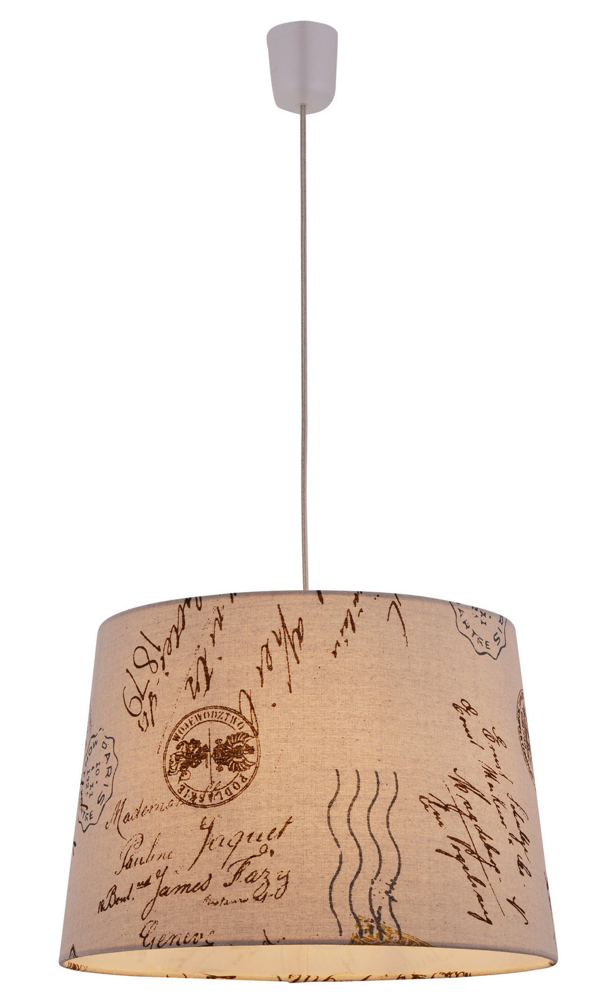 HÄNGELEUCHTE Print 35/136 cm   - Braun, Trend, Kunststoff/Textil (35/136cm) - Näve