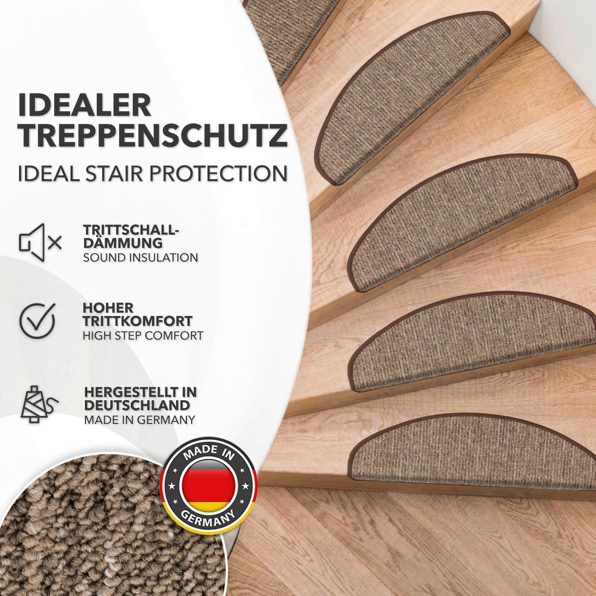 STUFENMATTE in Braun  - Braun, Basics, Textil (65/23.5cm) - Esposa