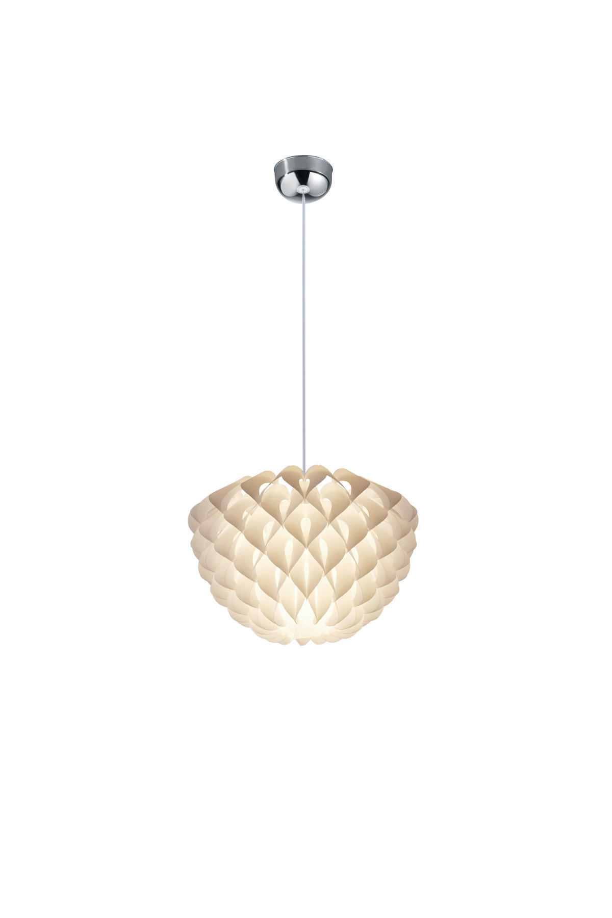 HÄNGELEUCHTE 40/150 cm   - Chromfarben/Weiß, Design, Kunststoff (40/150cm) - P & B