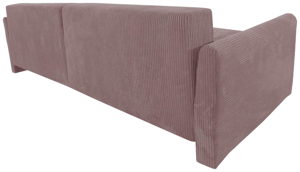 ECKSOFA Cord Altrosa  - Schwarz/Altrosa, Konventionell, Kunststoff/Textil (228/146cm) - MID.YOU