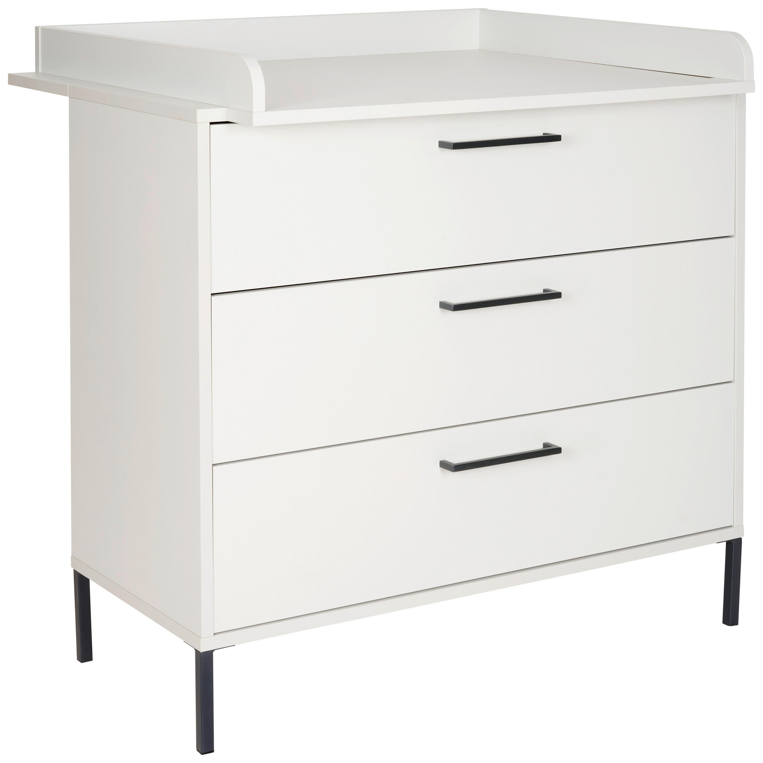 WICKELKOMMODE Milan Grau  - Anthrazit/Grau, Basics, Holzwerkstoff/Metall (101/91/101/45/77cm) - Jimmylee