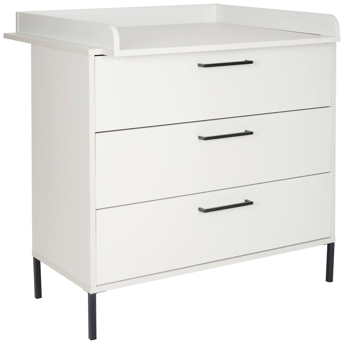 WICKELKOMMODE Milan Grau  - Anthrazit/Grau, Basics, Holzwerkstoff/Metall (101/91/101/45/77cm) - Jimmylee
