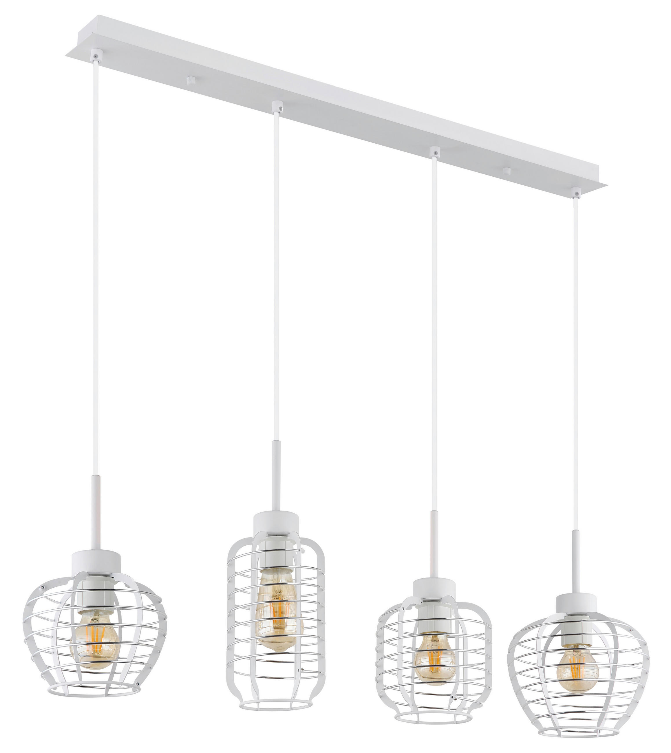 HÄNGELEUCHTE 90/20,5/120 cm  - Chromfarben/Weiß, Basics, Kunststoff/Metall (90/20,5/120cm) - Globo