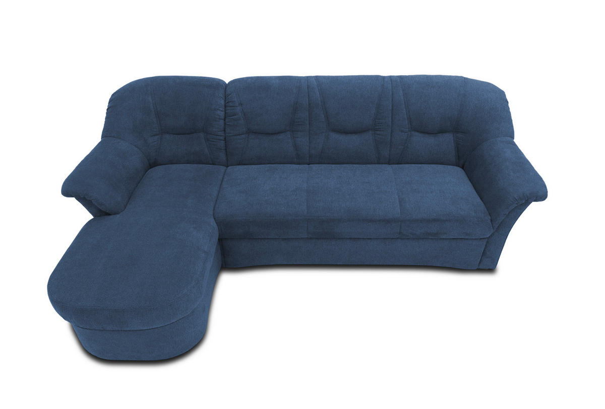 ECKSOFA Dunkelblau Mikrofaser  - Schwarz/Dunkelblau, KONVENTIONELL, Kunststoff/Textil (146/232cm) - MID.YOU