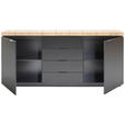 SIDEBOARD 180/80/40 cm  - Schwarz/Eiche Artisan, KONVENTIONELL, Holzwerkstoff/Metall (180/80/40cm) - Xora