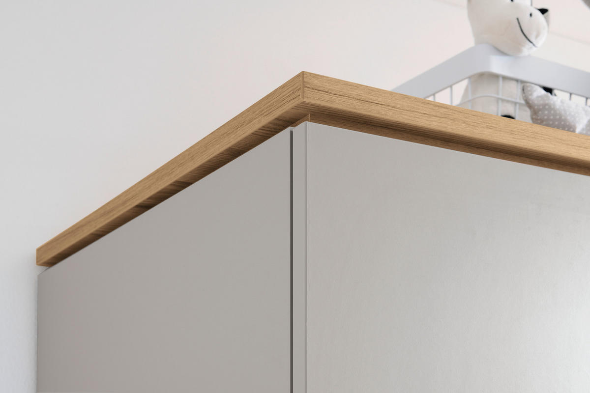 KOMMODE Benne  in 90,9/117,4/39,6 cm  - Eichefarben/Hellgrau, Design, Holz/Holzwerkstoff (90,9/117,4/39,6cm) - Paidi