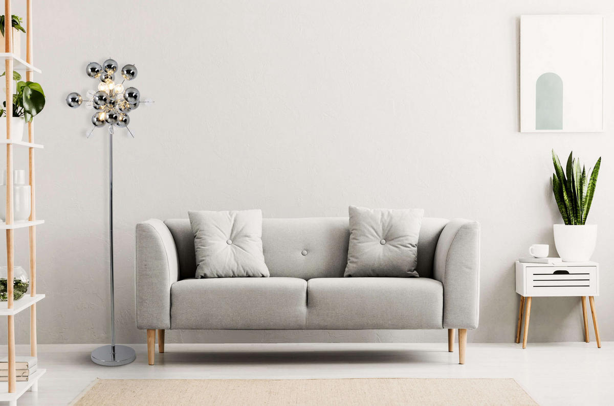 STEHLEUCHTE 50/167 cm    - Chromfarben/Klar, Design, Glas/Metall (50/167cm) - Näve