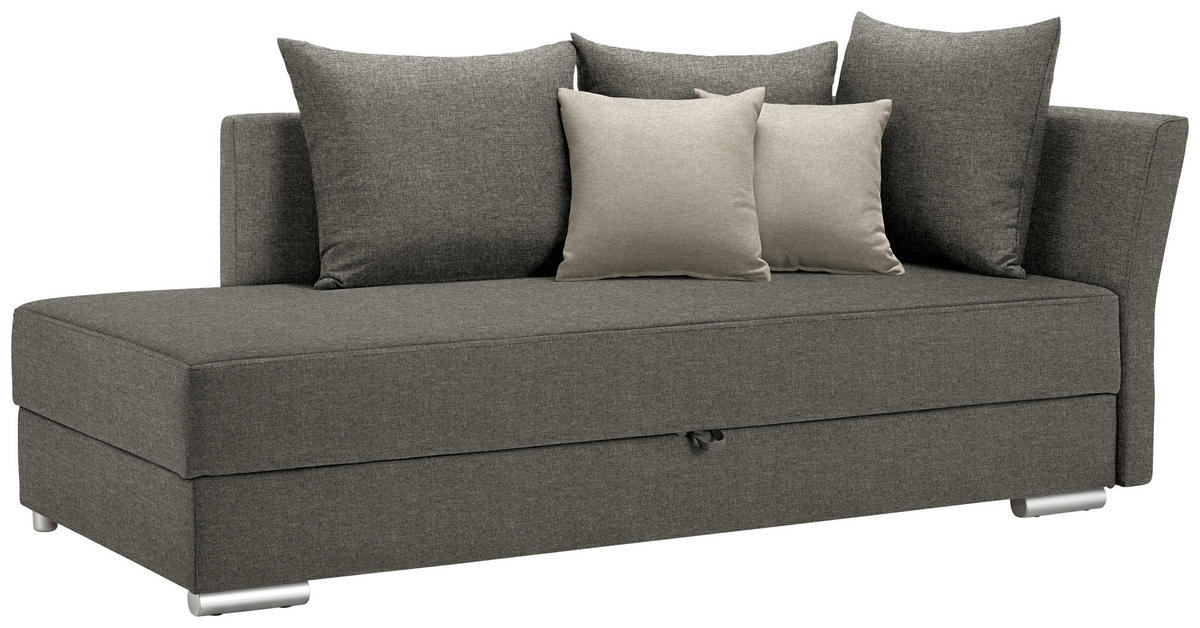 HEVERŐ textil szürke  - bézs/króm, Design, műanyag/textil (220/93/100cm) - Xora
