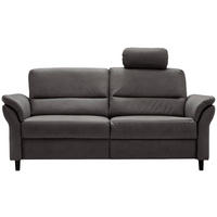 3-SITZER-SOFA Lederlook Anthrazit  - Anthrazit/Schwarz, MODERN, Holz/Textil (192/90/89cm) - Livetastic