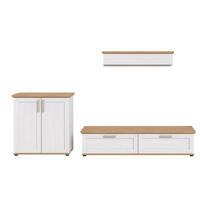 WOHNWAND 3-teilig  in Lärchefarben, Eiche Artisan  260/151/40 cm  - Silberfarben/Lärchefarben, Design, Holzwerkstoff/Kunststoff (260/151/40cm) - Livetastic