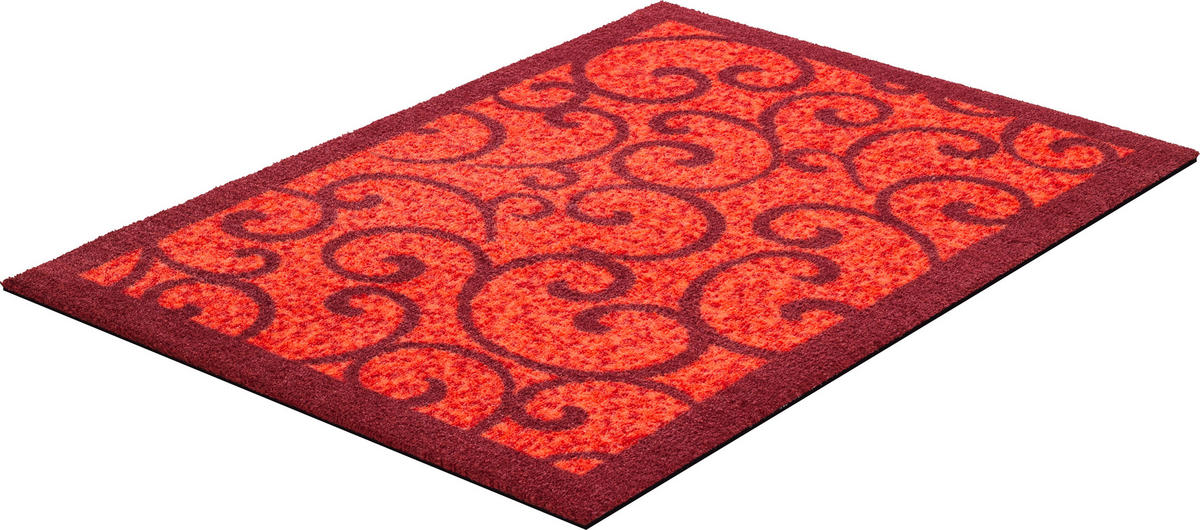 FUßMATTE 60/85 cm Grillo  - Anthrazit/Rot, LIFESTYLE, Kunststoff/Textil (60/85cm) - Grund