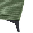 ECKSOFA in Cord Olivgrün  295/165 cm  - Schwarz/Olivgrün, KONVENTIONELL, Textil/Metall (295/165cm) - Carryhome