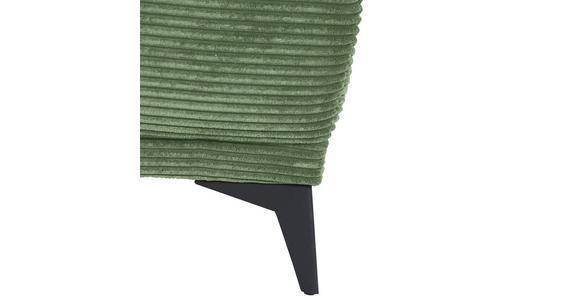 ECKSOFA in Cord Olivgrün  295/165 cm  - Schwarz/Olivgrün, KONVENTIONELL, Textil/Metall (295/165cm) - Carryhome