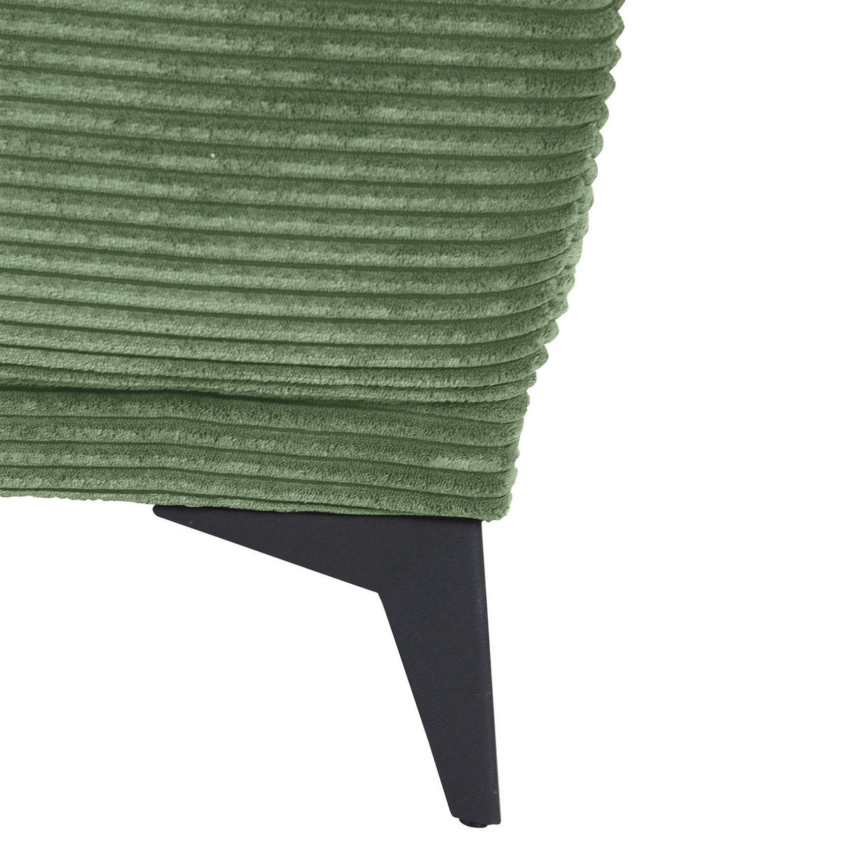 ECKSOFA in Cord Olivgrün  - Schwarz/Olivgrün, Konventionell, Textil/Metall (295/165cm) - Carryhome
