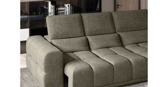 ECKSOFA Olivgrün Chenille  - Schwarz/Olivgrün, KONVENTIONELL, Kunststoff/Textil (290/203cm) - Carryhome