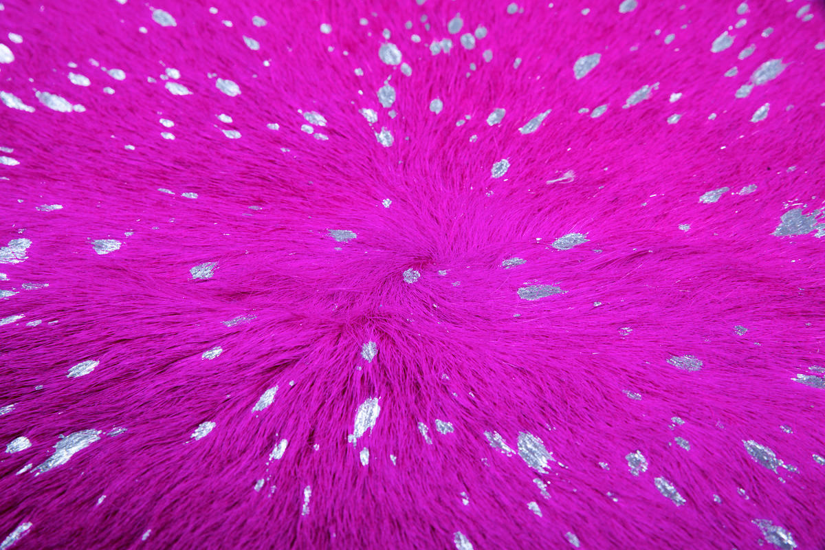 FLACHWEBETEPPICH Glam 410 Violett / Silber Silberfarben, Violett  - Silberfarben/Violett, KONVENTIONELL, Leder (1.35qm)