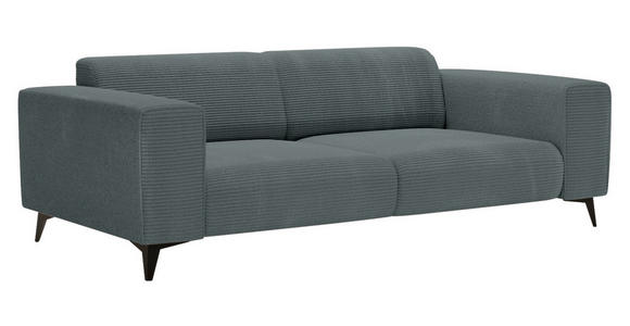 2-SITZER-SOFA Cord Graphitfarben  - Schwarz/Graphitfarben, KONVENTIONELL, Textil/Metall (207/75/104cm) - Carryhome