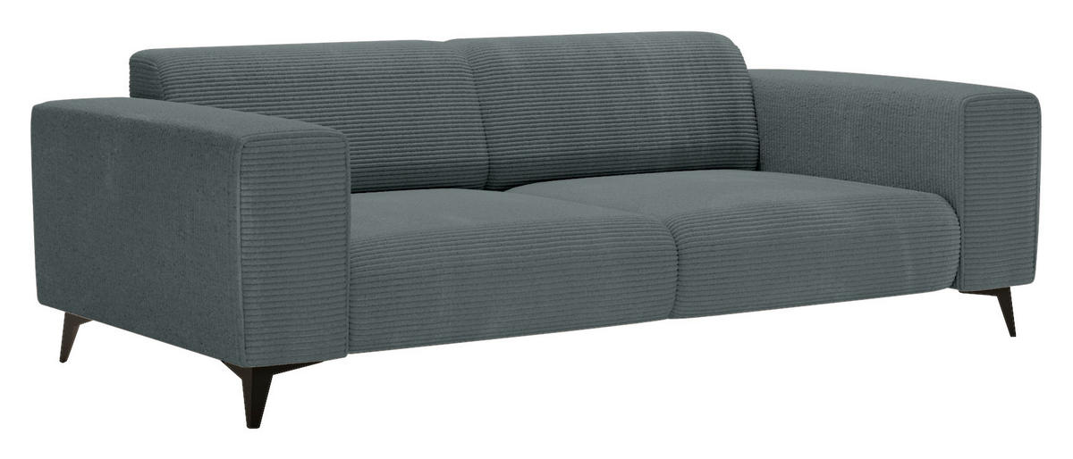 2-SITZER-SOFA Cord Graphitfarben  - Schwarz/Graphitfarben, KONVENTIONELL, Textil/Metall (207/75/104cm) - Carryhome