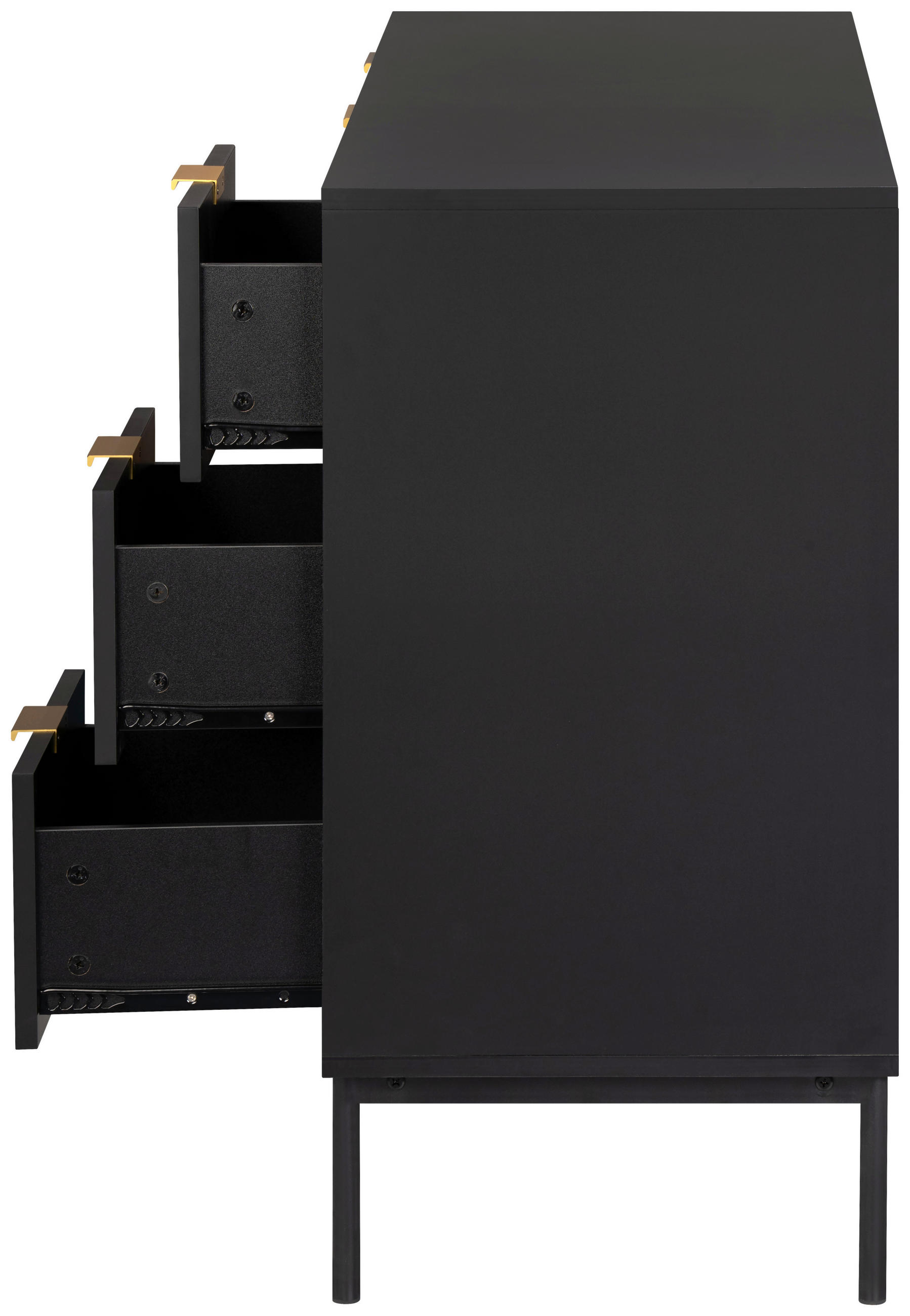 SIDEBOARD Dodoma  in 140/80/40 cm  - Goldfarben/Schwarz, Design, Holzwerkstoff/Metall (140/80/40cm) - Livetastic