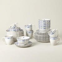 KOMBISERVICE Blau, Weiß VILA 30-teilig 6 Personen  - Blau/Weiß, Basics, Keramik - Costa Nova