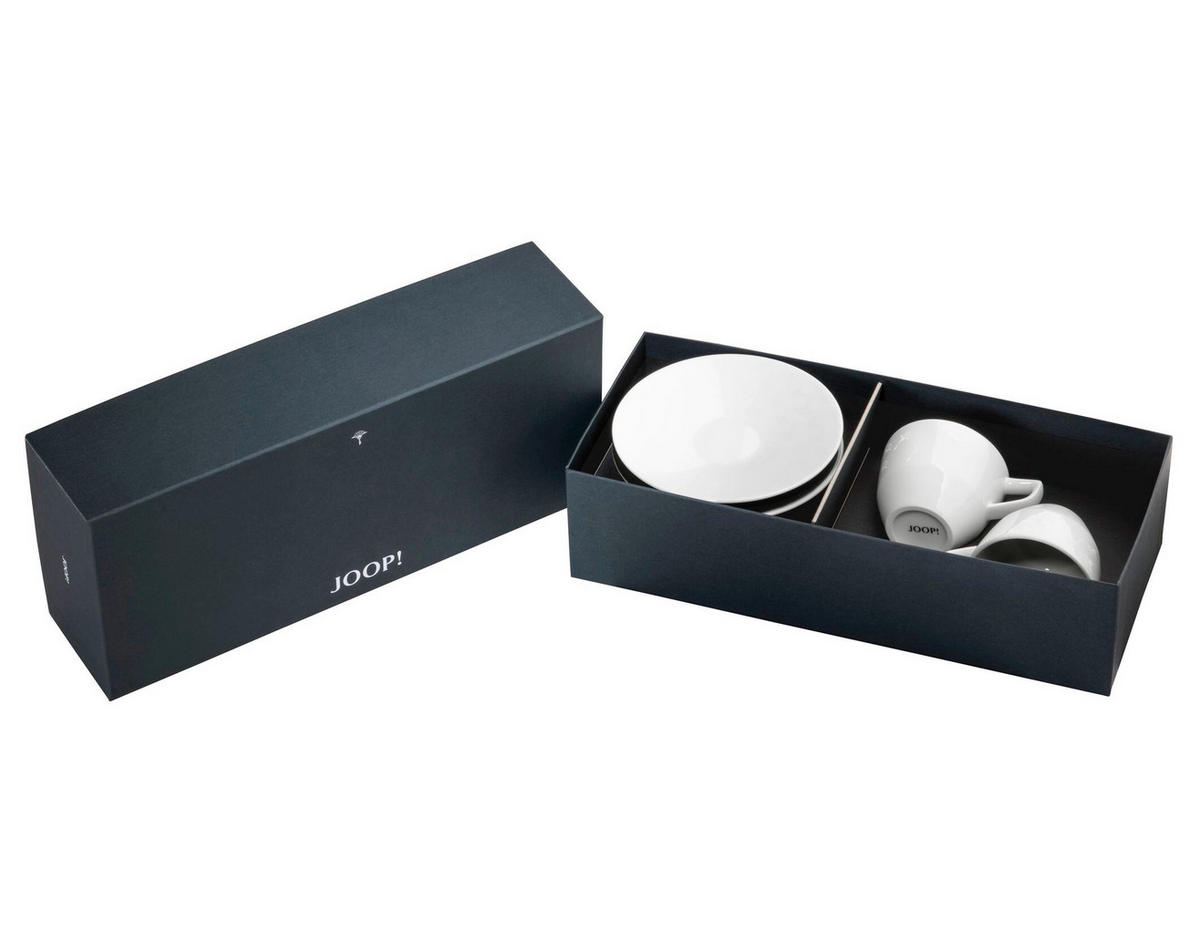 ESPRESSOTASSEN-SET Faded Cornflower  - Weiß, Design, Keramik (6,4/11,5/5,0cm) - Joop!