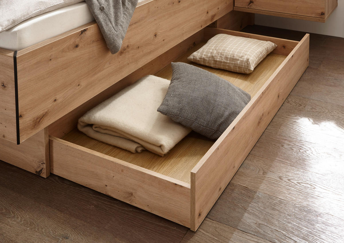 BETTANLAGE 180/200 cm  in Eichefarben  - Eichefarben, KONVENTIONELL, Holzwerkstoff/Kunststoff (180/200cm) - Xora
