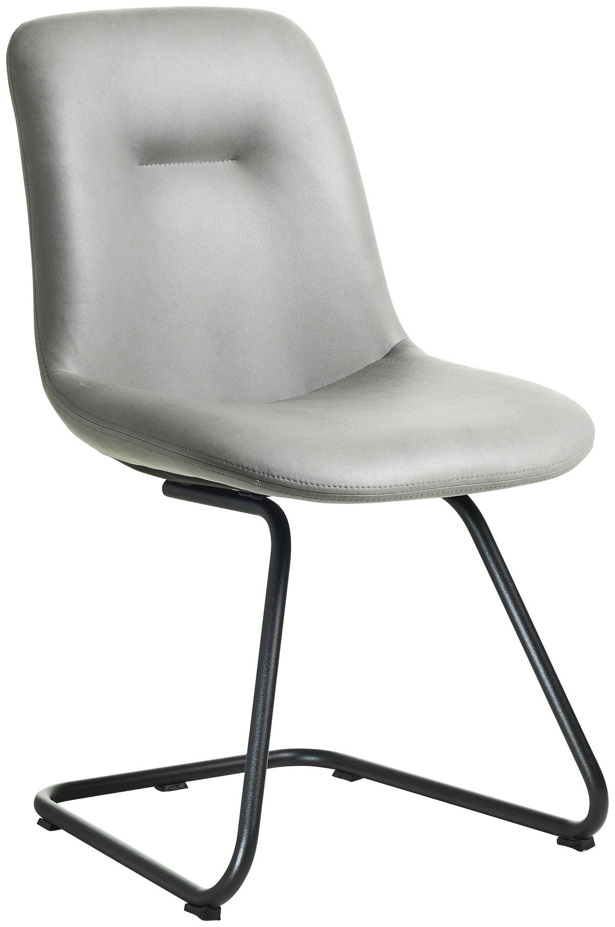 STUHL - Hellgrau/Schwarz, Basics, Textil/Metall (51/89/61cm) - Celina Home