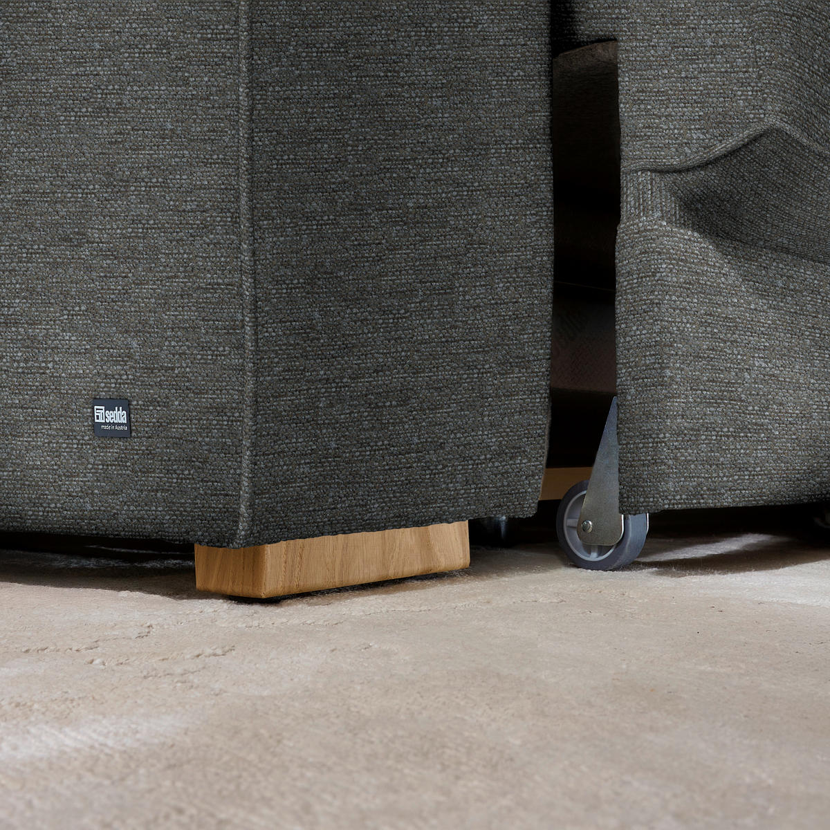 ECKSOFA  in Chenille Schwarzbraun  316/206 cm  - Schwarzbraun/Eichefarben, Design, Textil (316/206cm) - Sedda