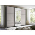 SCHWEBETÜRENSCHRANK 249/222/68 cm 3-türig Anthrazit, Schwarz, Hellgrau  - Anthrazit/Hellgrau, MODERN, Glas/Holzwerkstoff (249/222/68cm) - Moderano