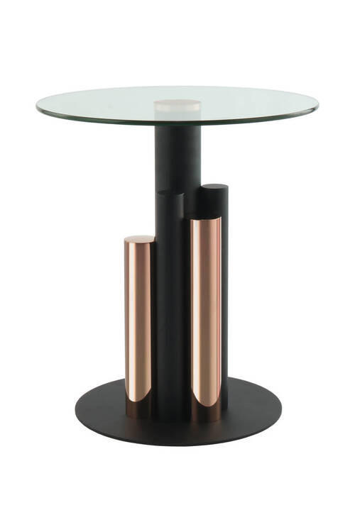 BEISTELLTISCH in Metall, Glas 46/46/52 cm  - Goldfarben, Modern, Glas/Metall (46/46/52cm) - Kayoom