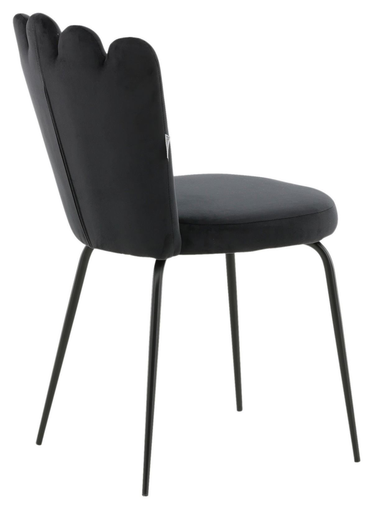 STUHL-SET 2 Stück  in Samt Metall, Textil  - Schwarz, Design, Textil/Metall (44,5/82,5/54cm) - Livetastic