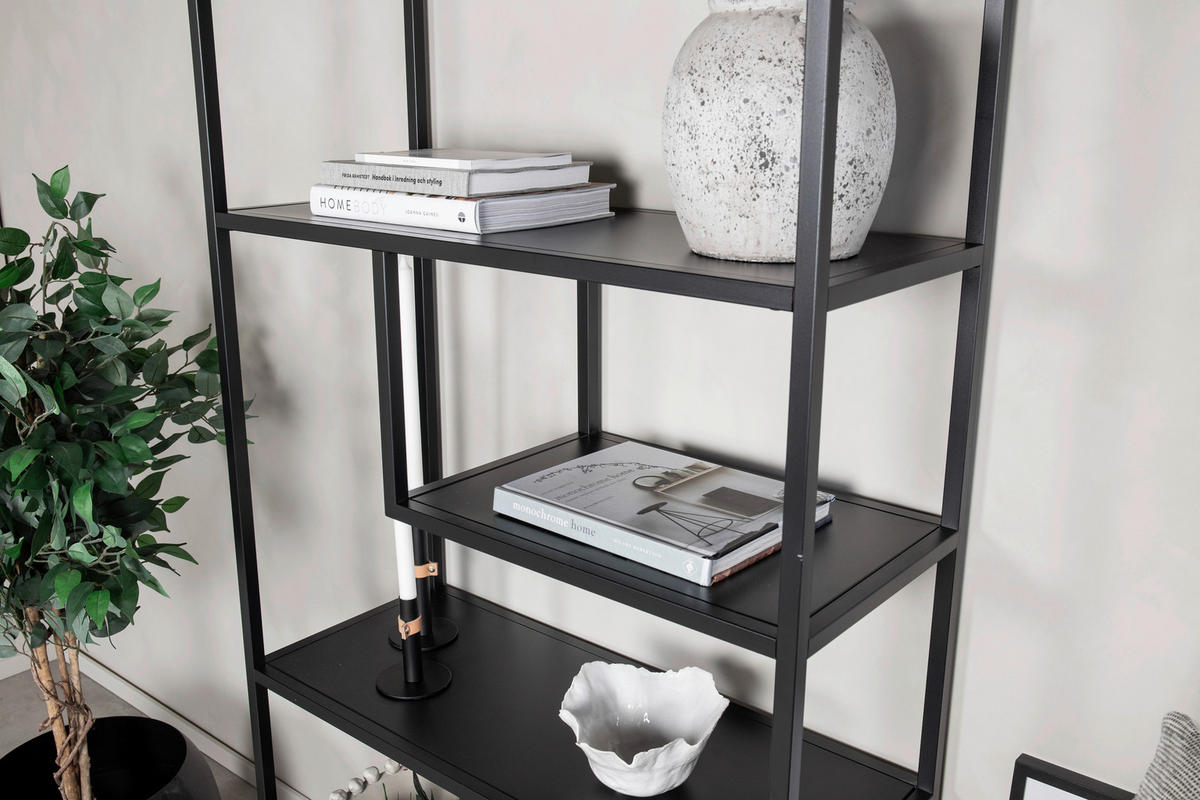 BÜCHERWAND  85/188/35 cm Schwarz  - Schwarz, Design, Metall (85/188/35cm) - Livetastic